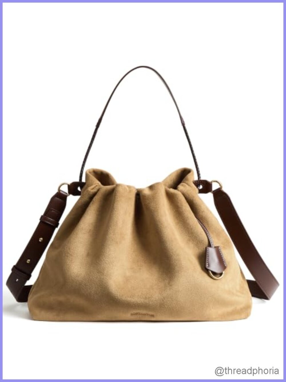 Women's Slouchy Hobo Bag Drawstring Crossbody Vegan Leather Shoulder Purse